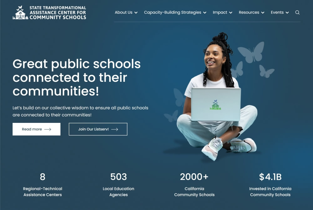 STAC homepage hero image with high contrast colors, clear CTA button language and screen reading for accessibility compliance