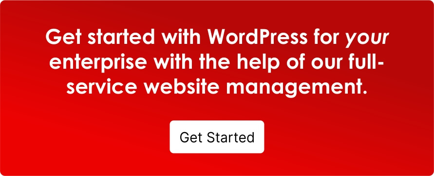 Get started with WordPress for your enterprise with the help of our full-service website management.